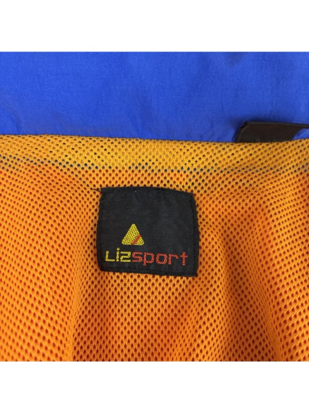 Vtg Liz Sport Windbreaker Jacket Large 80s Packable Hood Bright Color block - Picture 6 of 7